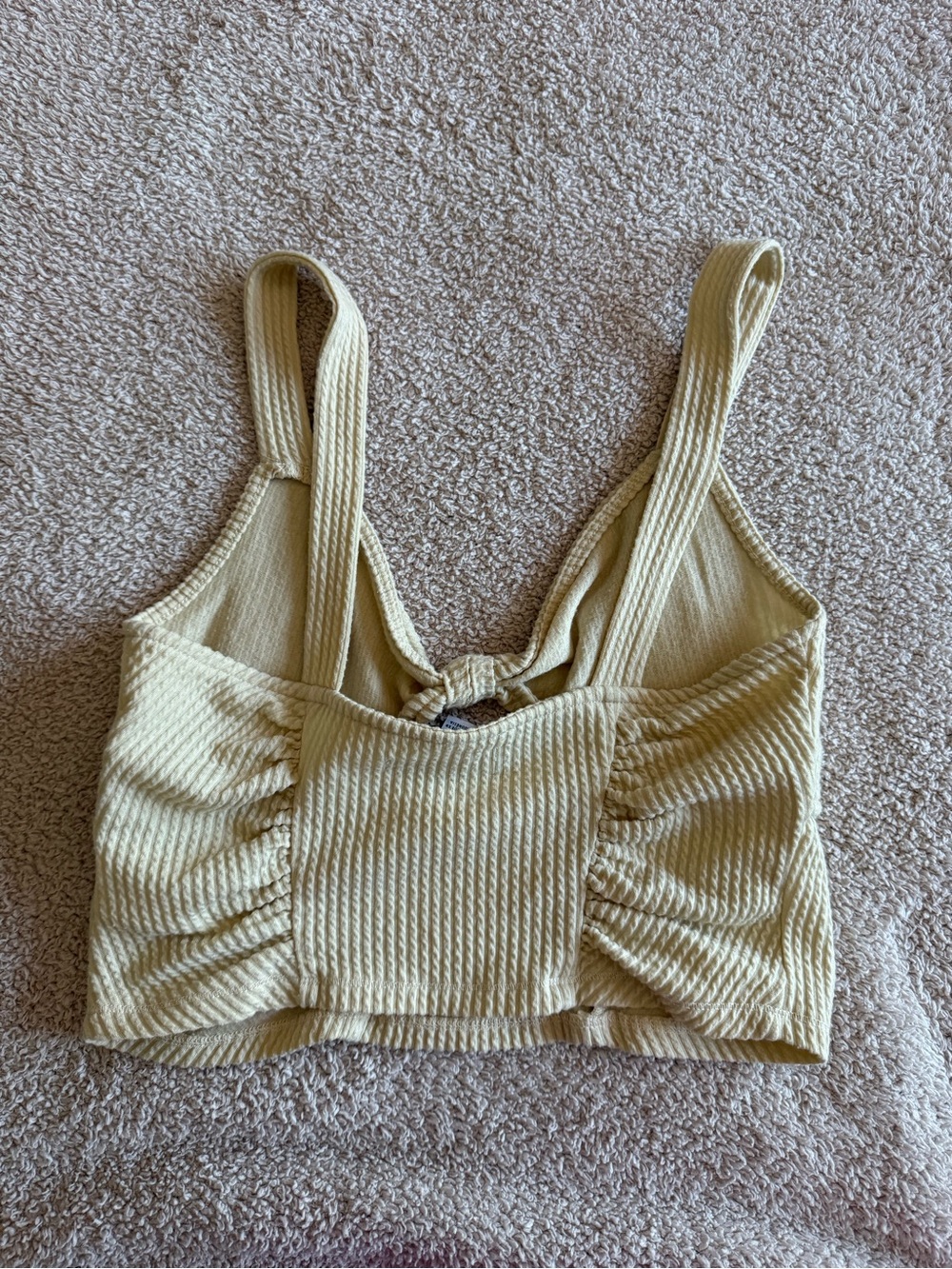 Urban outfitters Yellow Ribbed Knot Front Crop Top - Women - Picture 3 of 3